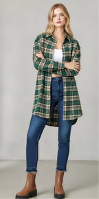 Mandy Plaid Collared Neck Long Sleeve Shirt
