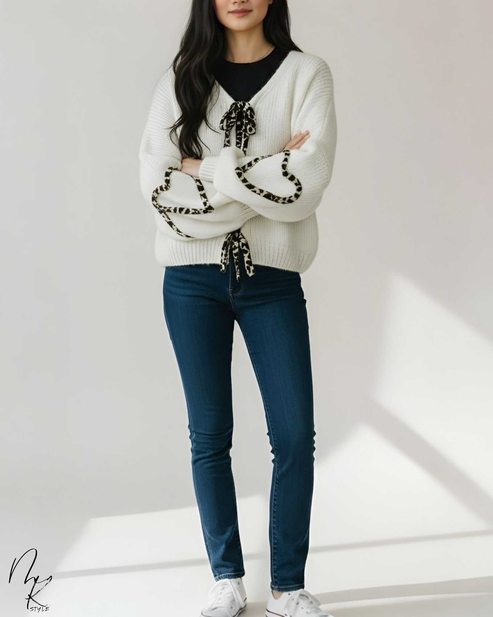 Tie Front Long Sleeve Sweater