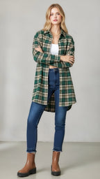 Mandy Plaid Collared Neck Long Sleeve Shirt