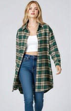 Mandy Plaid Collared Neck Long Sleeve Shirt