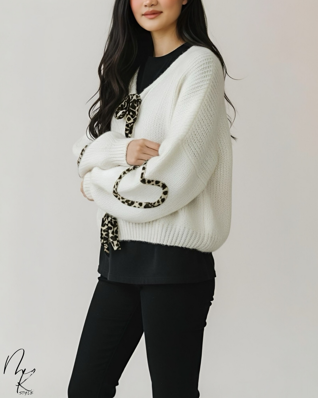 Tie Front Long Sleeve Sweater