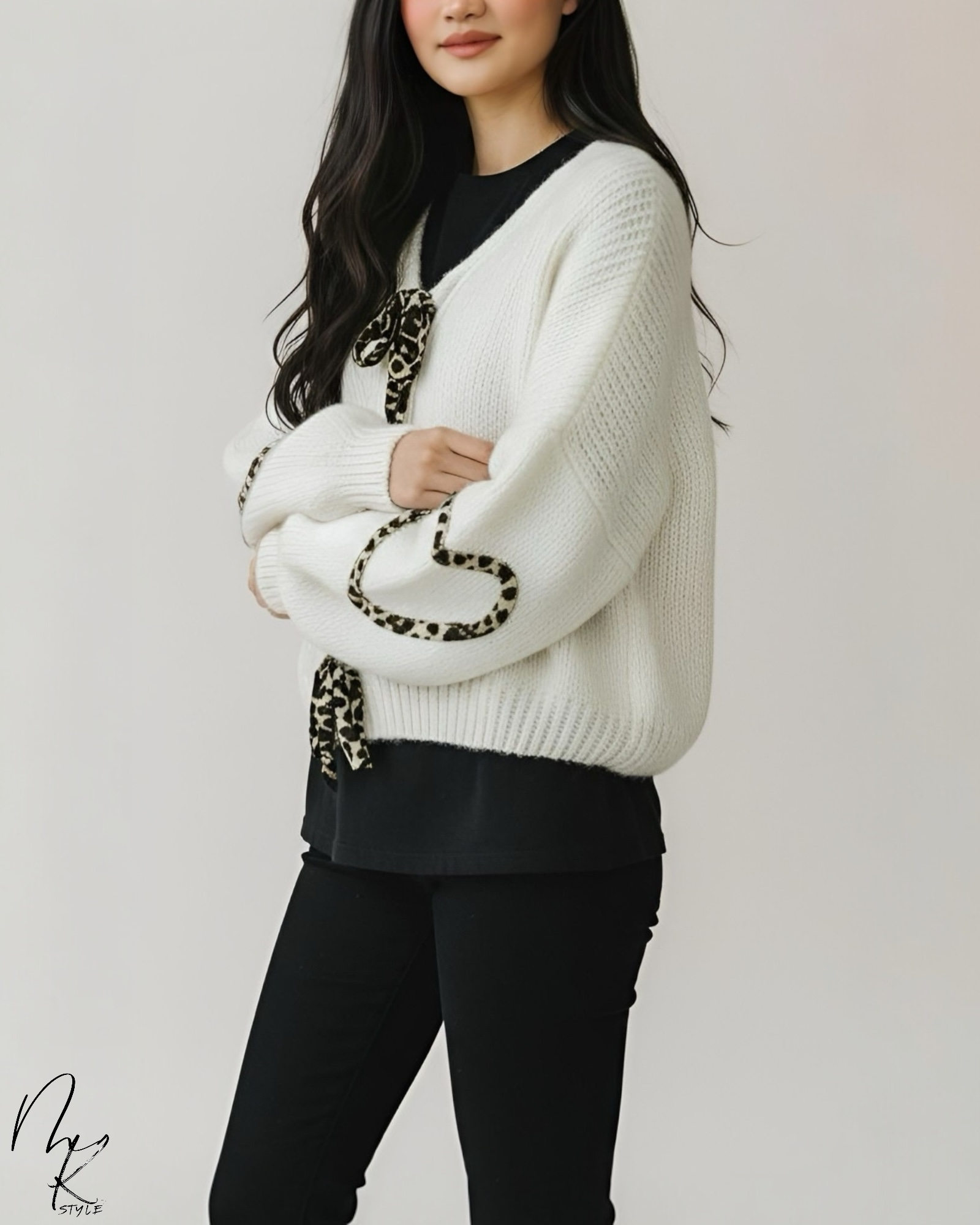 Tie Front Long Sleeve Sweater