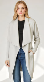 Angel Wings Open Front Duster Cardigan with Pockets